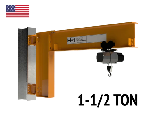 Cantilever Jib Crane Wall/Column Mounted - 1-1/2 Ton (3,000 lbs)
