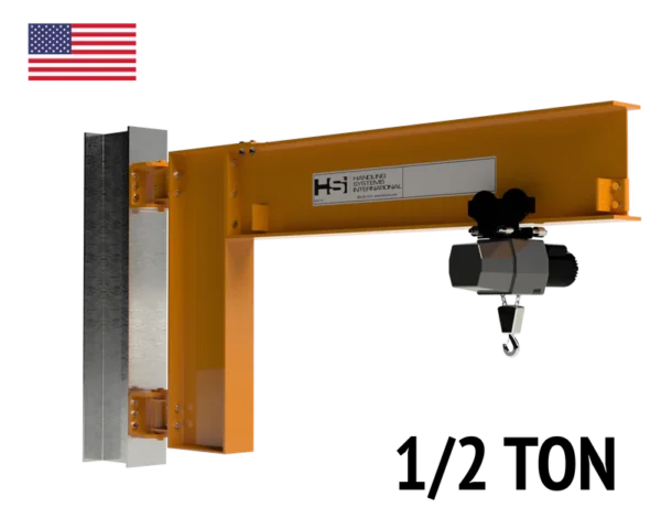 Cantilever Jib Crane Wall/Column Mounted - 1/2 Ton (1,000 lbs)
