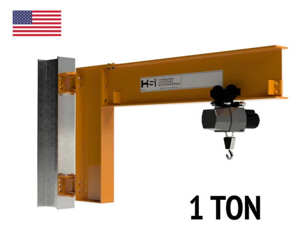 Cantilever Jib Crane Wall/Column Mounted - 1 Ton (2,000 lbs)