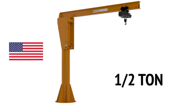 Foundationless Heavy Duty Jib Crane - 1/2 Ton (1,000 lbs)