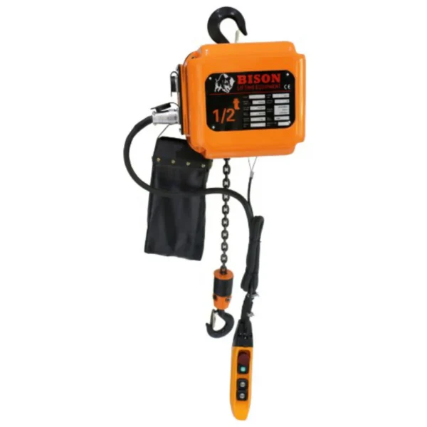Electric Chain Hoist - Bison 1/2 Ton Three Phase Hoist - Dual Speed 31/10 ft/min