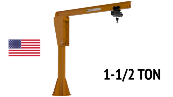Heavy Duty Freestanding Jib Crane - 1-1/2 Ton (3,000 lbs)