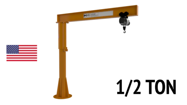 Foundationless Medium Duty Jib Crane - 1/2 Ton (1,000 lbs)