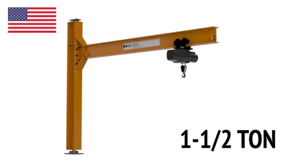 Mast Type Jib Crane Floor Mounted - 1-1/2 Ton (3,000 lbs) - Image 2