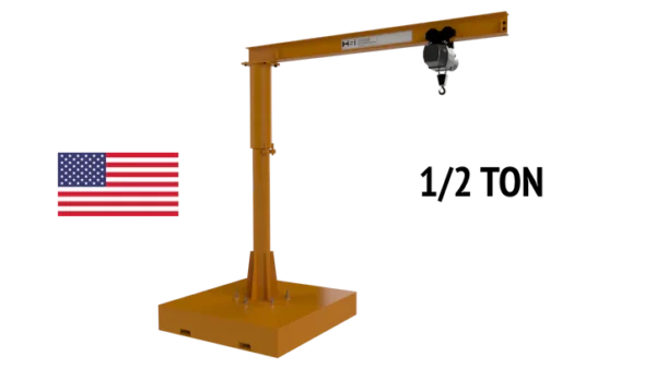 Portable Fork Pocket Jib Crane - 1/2 Ton (1,000 lbs)