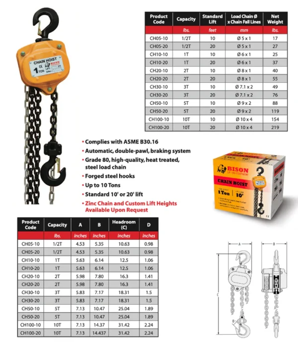 Bison Manual Chain Hoists - Image 2