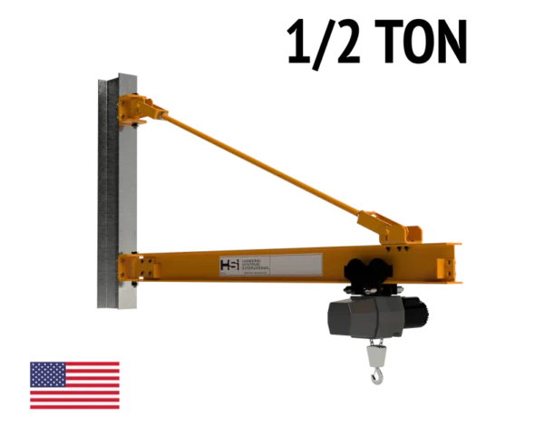Tie Rod Style Jib Crane Wall/Column Mounted - 1/2 Ton (1,000 lbs)